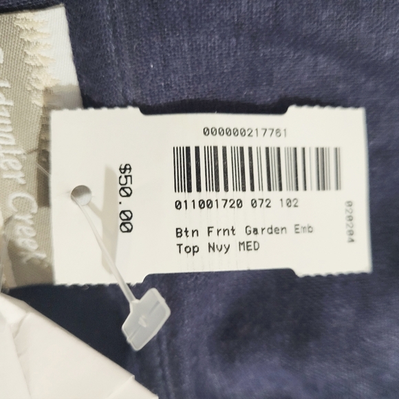 NEW Coldwater Creek Linen Button Front Garden Embroidered Top Tunic Size Medium - Picture 12 of 13